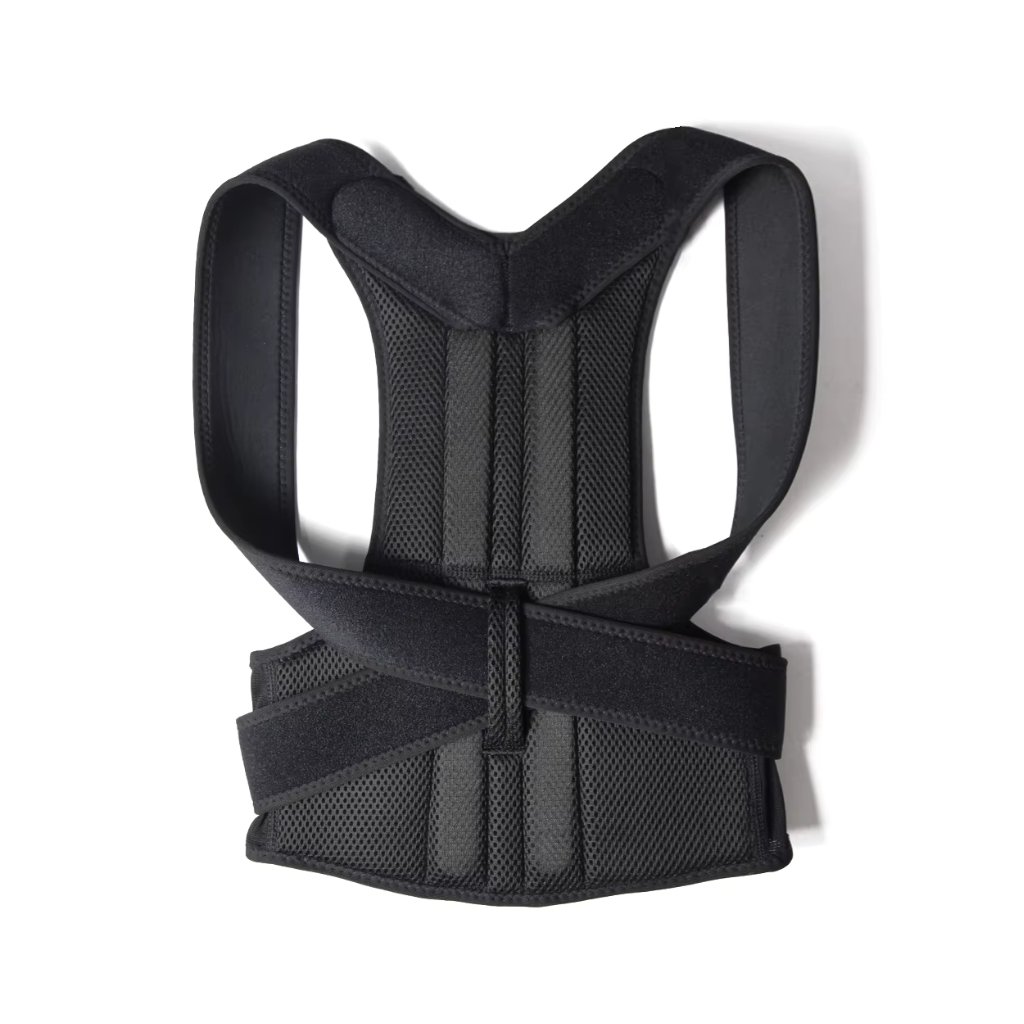 BackFit Rückentrainer – mit Rückenpolster & Gurt für aufrechten Rücken