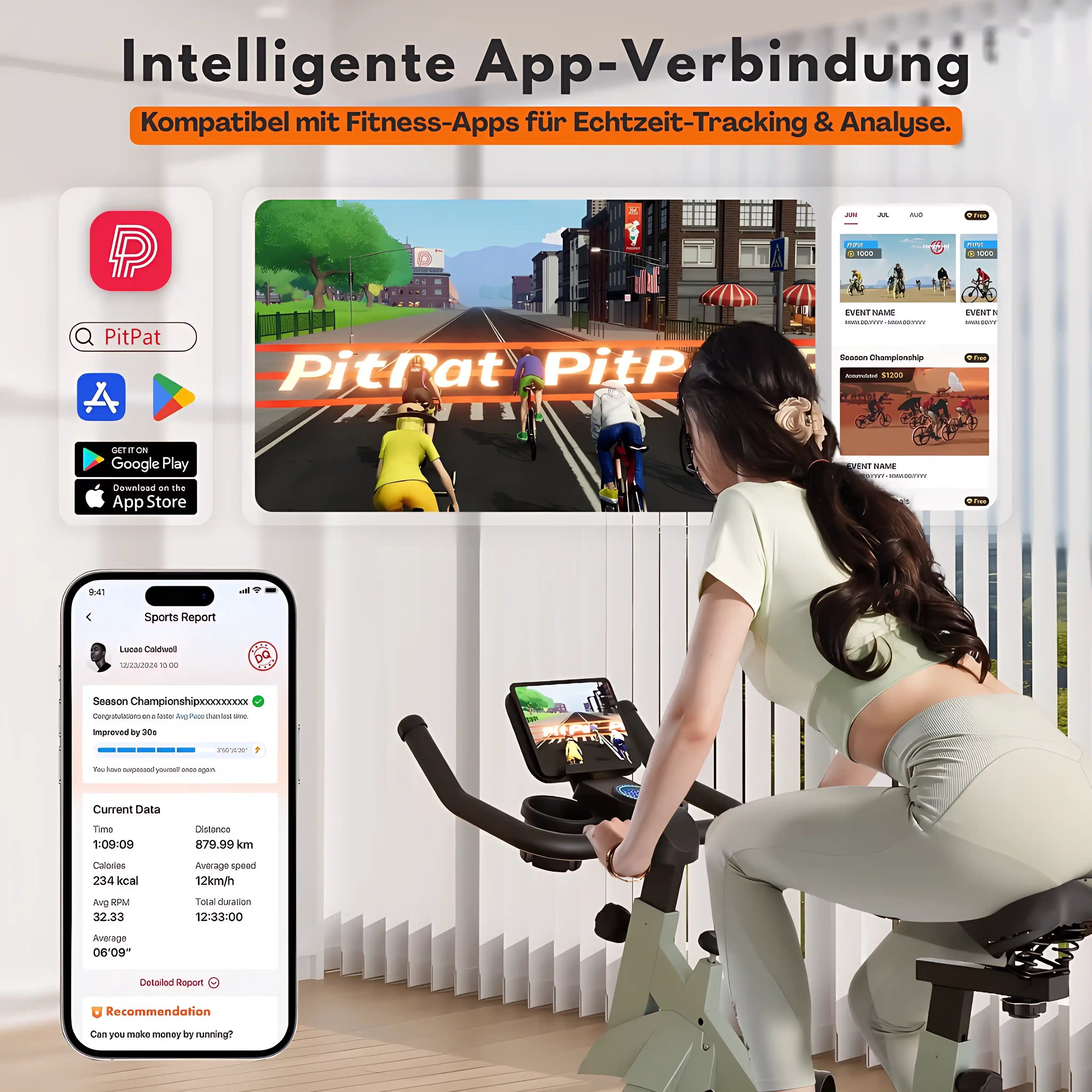 Fitness Bike – Magnetischer Widerstand mit Touch-Steuerung