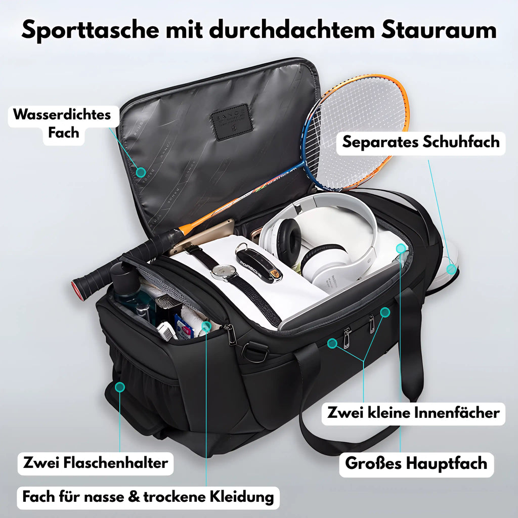 Wasserdichte Sporttasche – Mit Schuhfach & Nass-/Trockenfach
