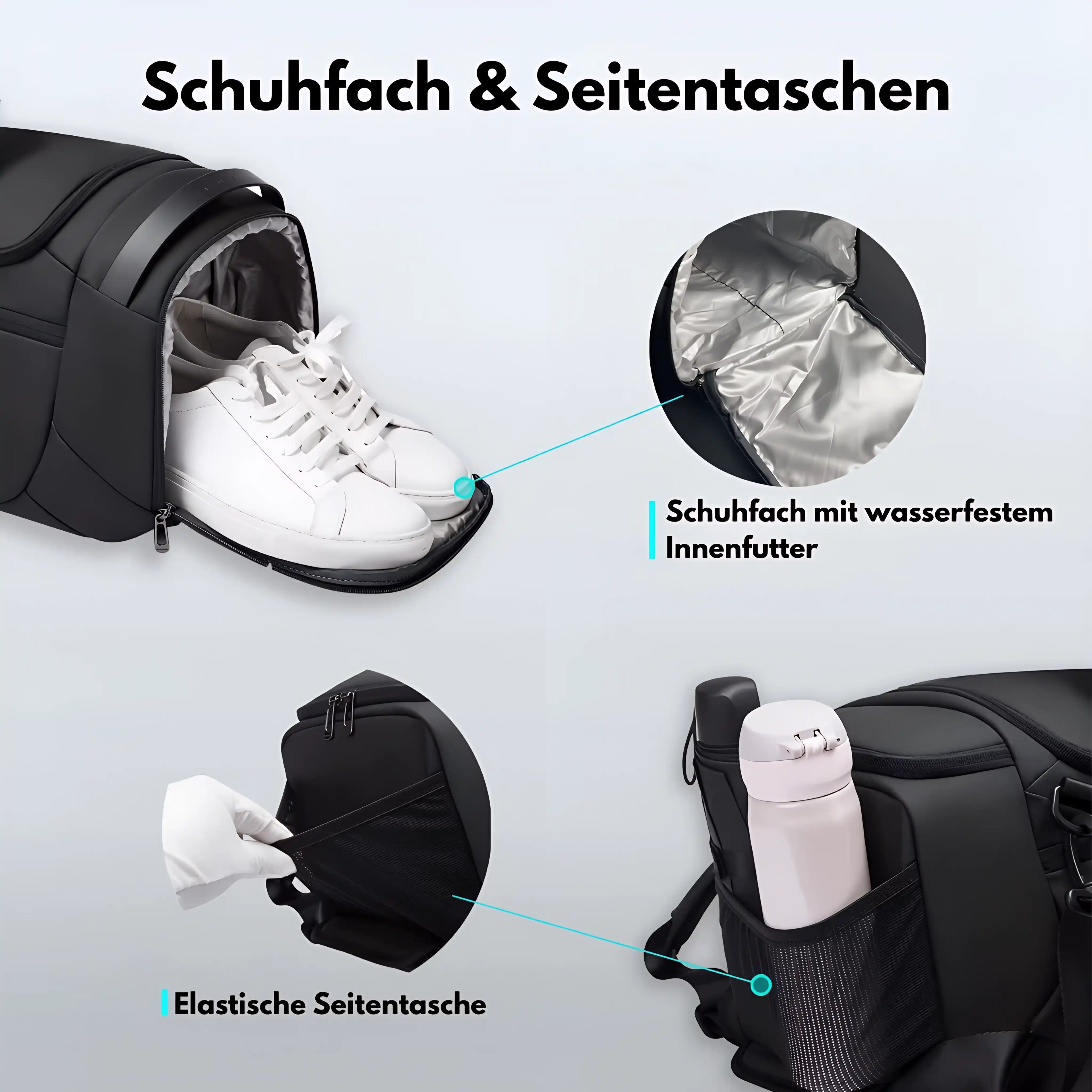 Wasserdichte Sporttasche – Mit Schuhfach & Nass-/Trockenfach