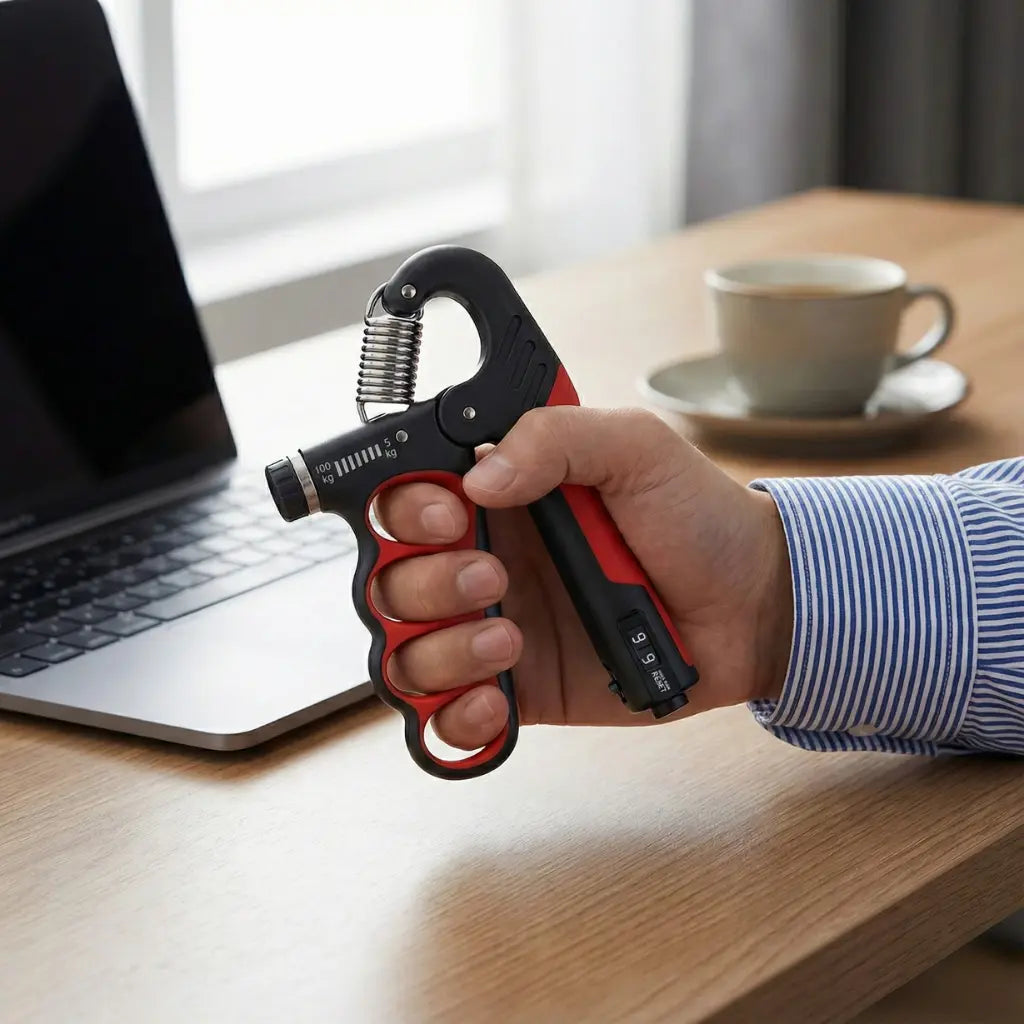 GripMaster Pro – Verstellbarer Handtrainer 5–100 kg für Griffkraft, Unterarmtraining & Reha