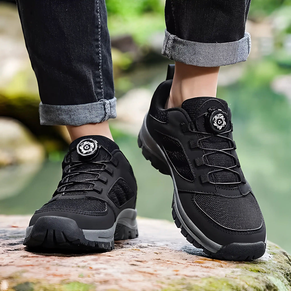 TrailLock One – Robuste Herren Wanderschuhe mit Drehverschluss, Lederoptik & Anti-Rutsch-Sohle