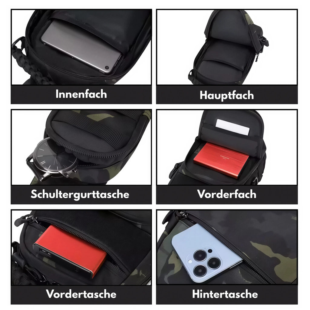 Outdoor Brusttasche – Vielseitige Schultertasche mit MOLLE-System