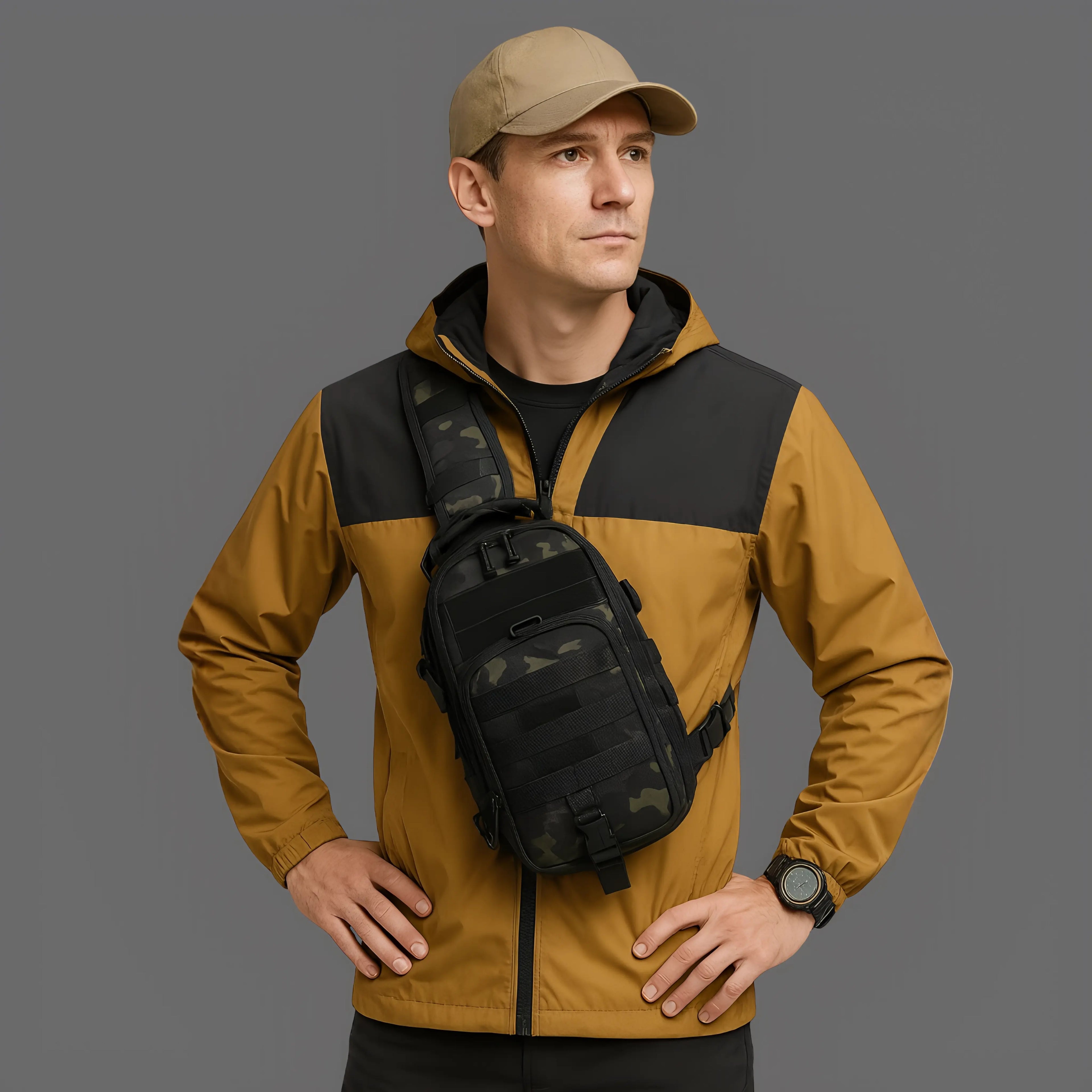 Outdoor Brusttasche – Vielseitige Schultertasche mit MOLLE-System