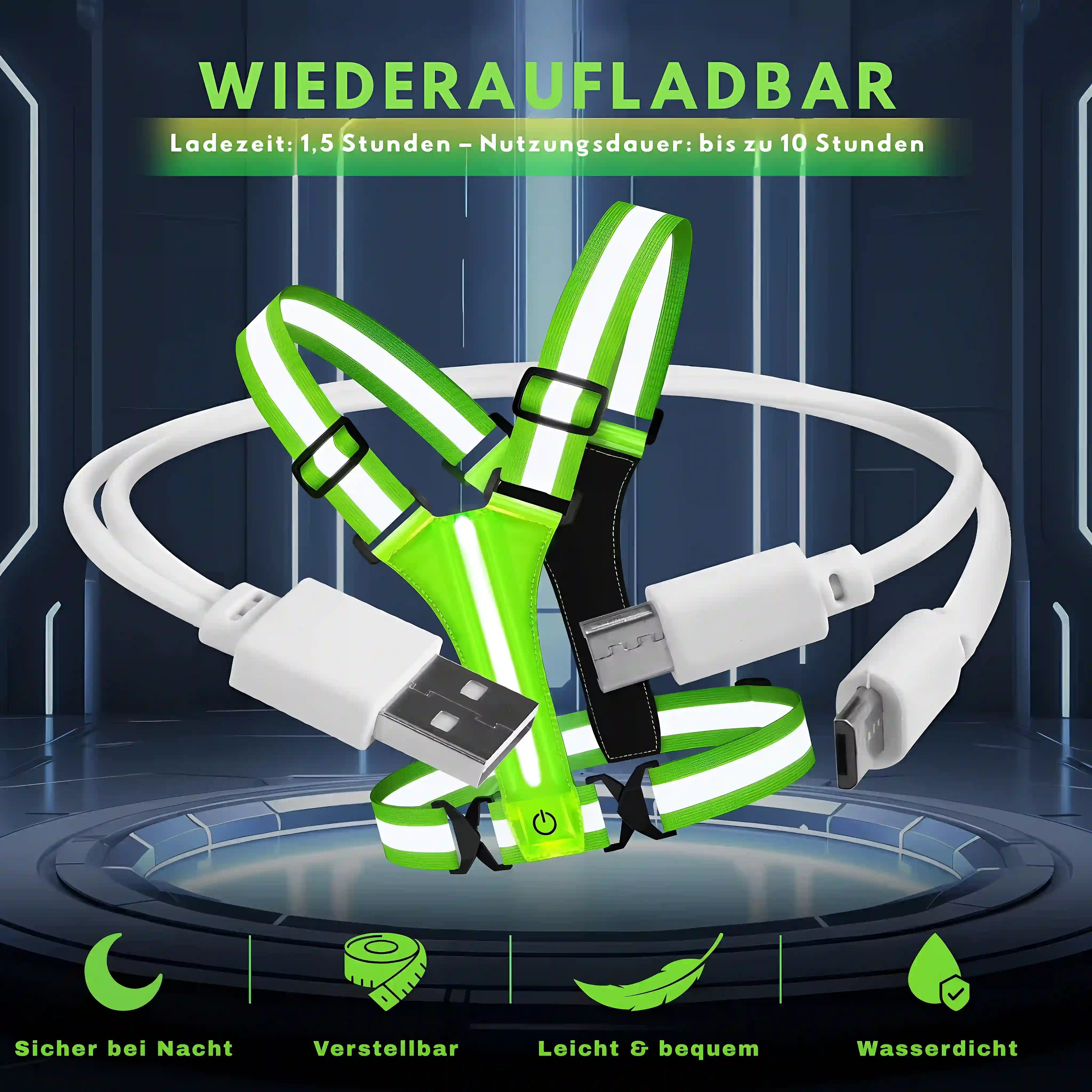 Leuchtende Laufweste - Ultraleichte Sportweste Outdoor Jogging, Marathon & Radfahren